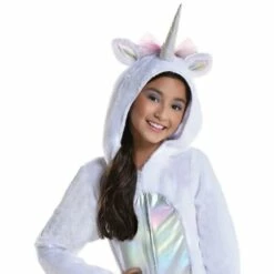 Kids' Iridescent Unicorn One Piece Zipster Costume -Cosplay Store 2024 P941049 01