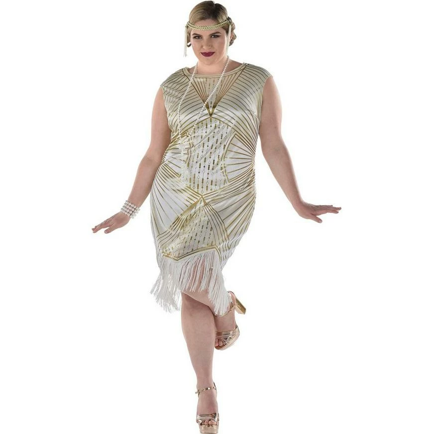 Adult Flirty Flapper Plus Size Costume 3 Adult Flirty Flapper Plus Size Costume