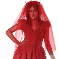 Adult Red Bride From Hell Costume 9 Adult Red Bride From Hell Costume -Cosplay Store 2024 P942710 02