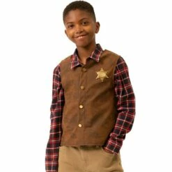 Kids' Brown Sheriff Cowboy Vest
