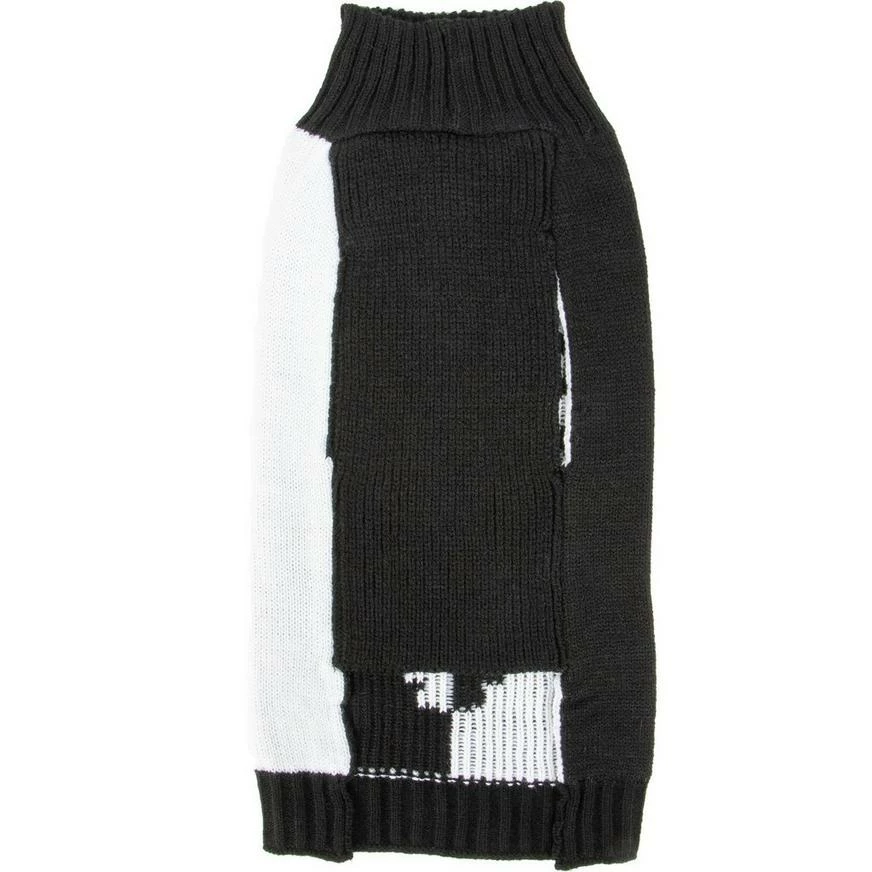 Black & White Skeleton Rib Split Dog Sweater 5 Black & White Skeleton Rib Split Dog Sweater - Image 3